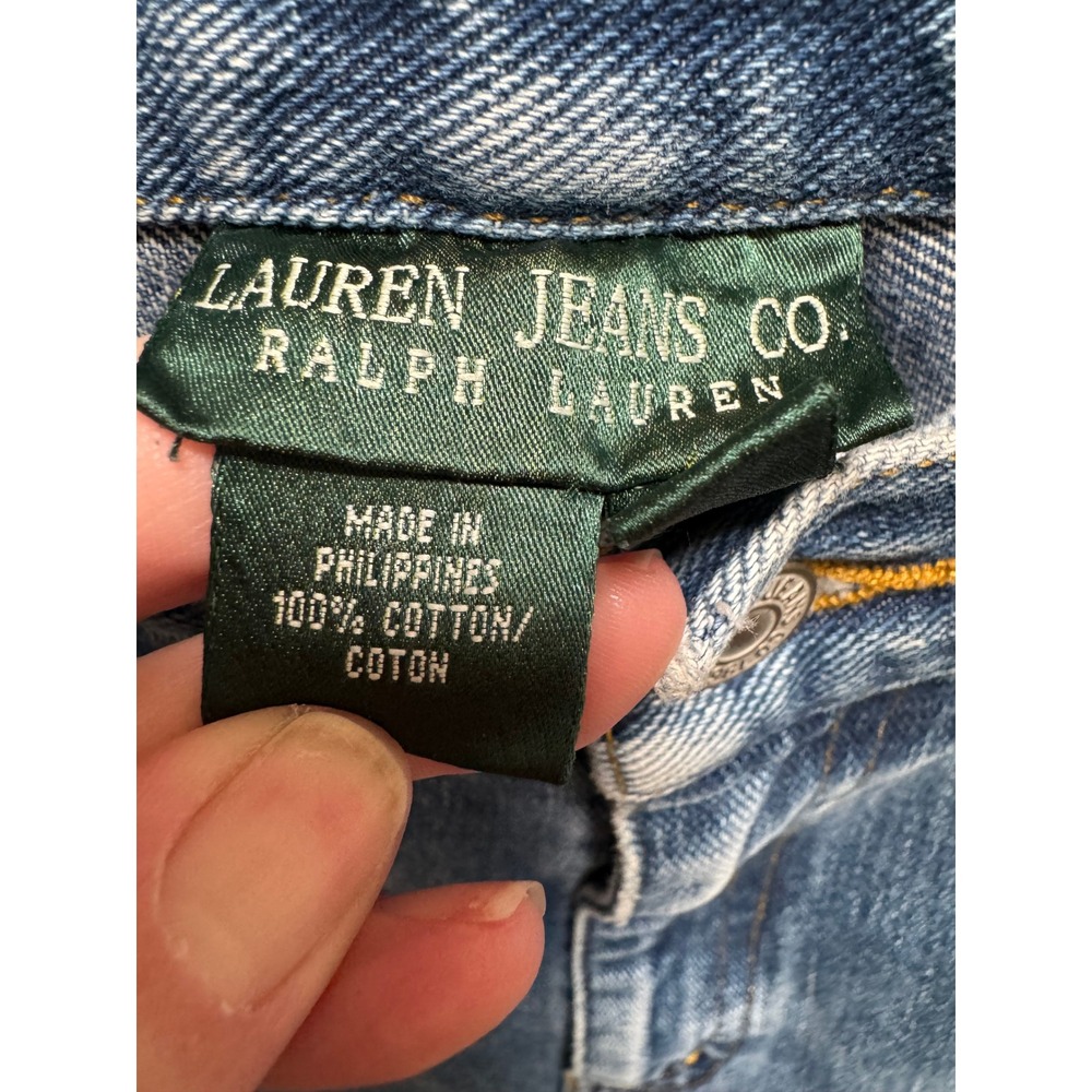 Lauren Ralph Lauren Jeans Women 12 Blue Straight Leg High Rise Cotton Vintage - Picture 4 of 10